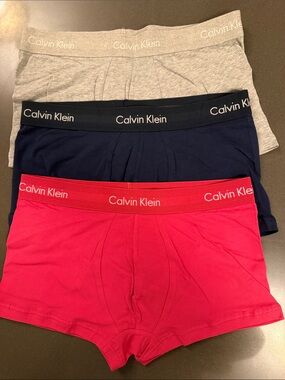 New Calvin Klein Men's Boxer Briefs /Low Rise Trunk. Cotton. Gray, Navy, Pink